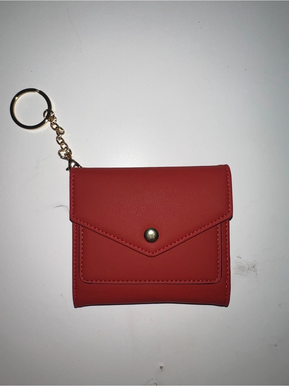 Compact Red Envelope Wallet with Keyring